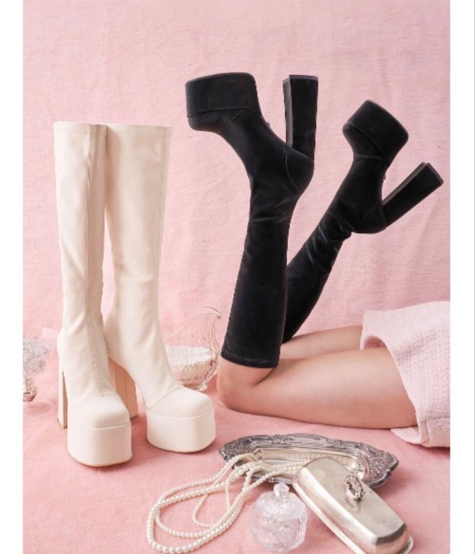 ウルトラストレッチレザーロングブーツ