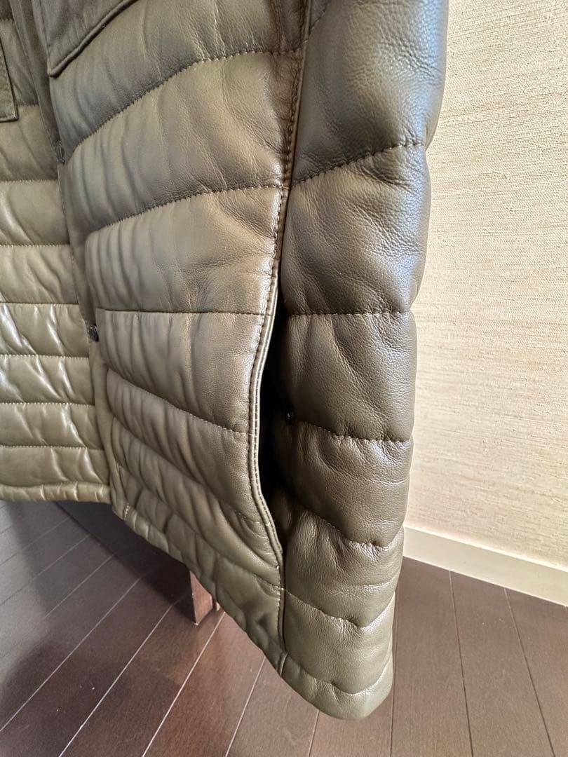 ★S★BOSSヒューゴボス★カーキレザージャケット★50