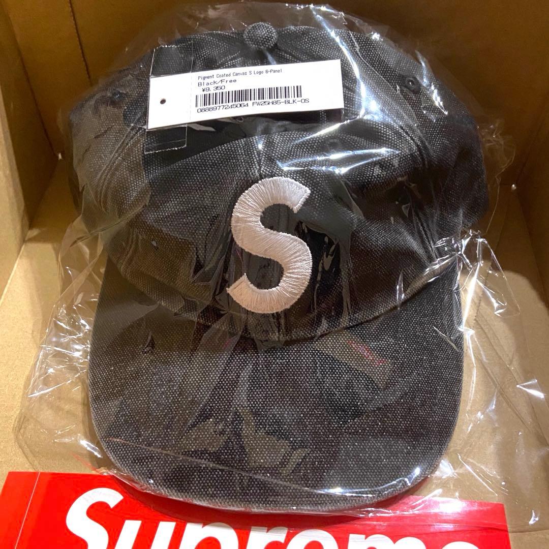 【新品】Supreme Canvas S Logo 6-Panel 黒