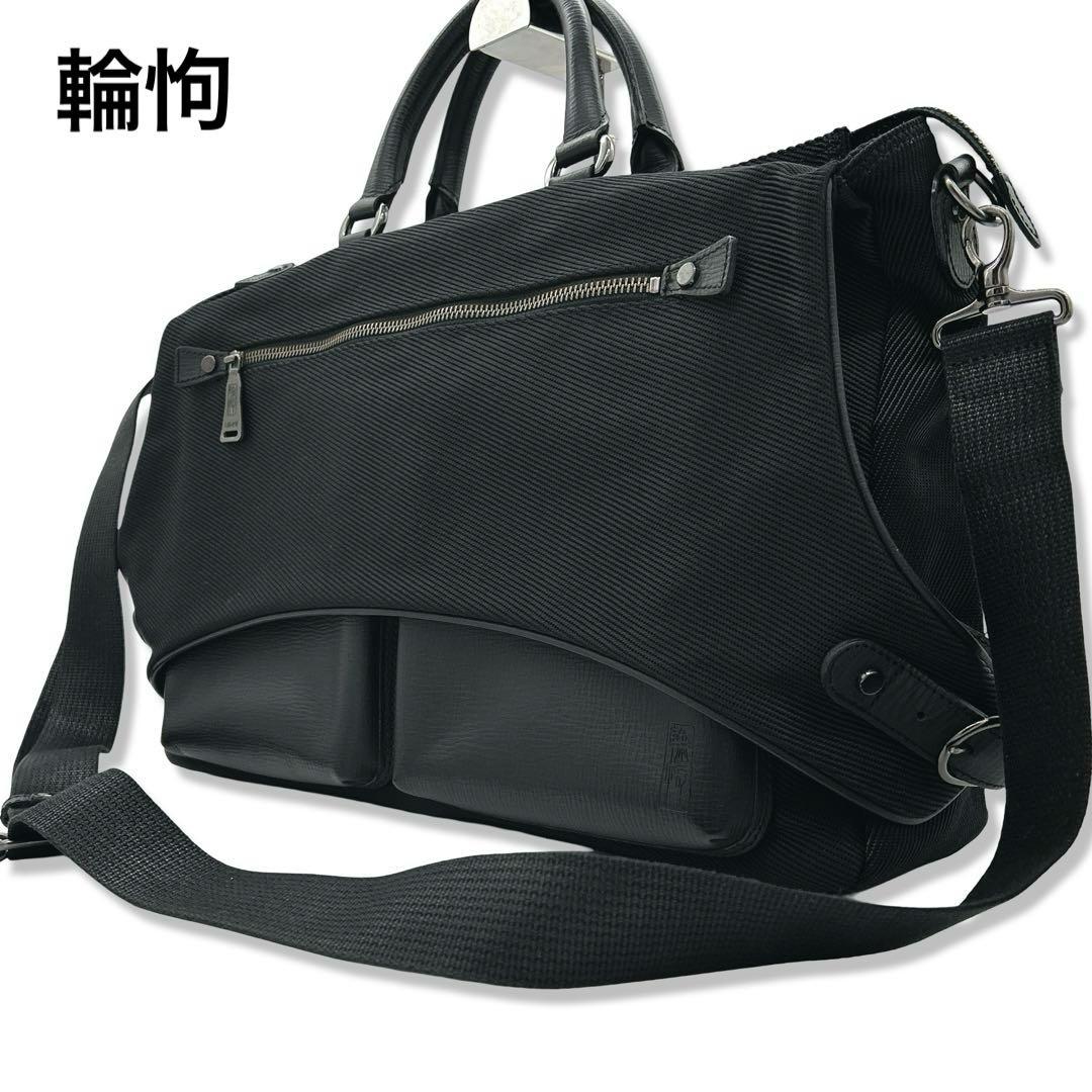 輪怐 LINKU ビジネスバッグ 2way ダブルポケット トート ショルダー