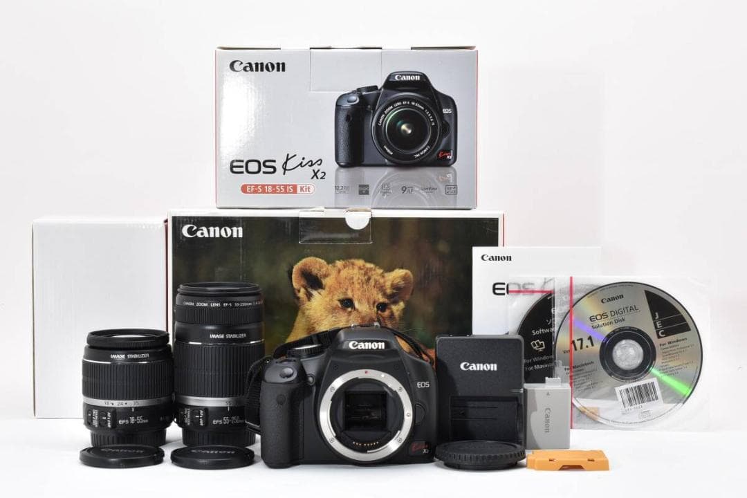 ■ 美品 ■ Canon EOS Kiss X2 ダブルレンズキット 箱付き