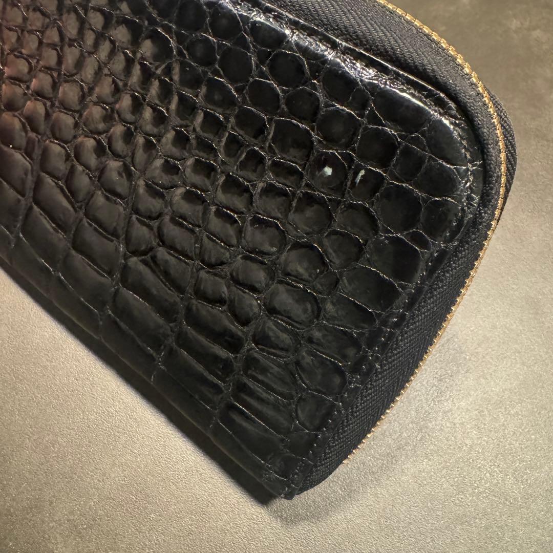 池田工芸 ポロサス スモールクロコダイル 長財布 1枚革