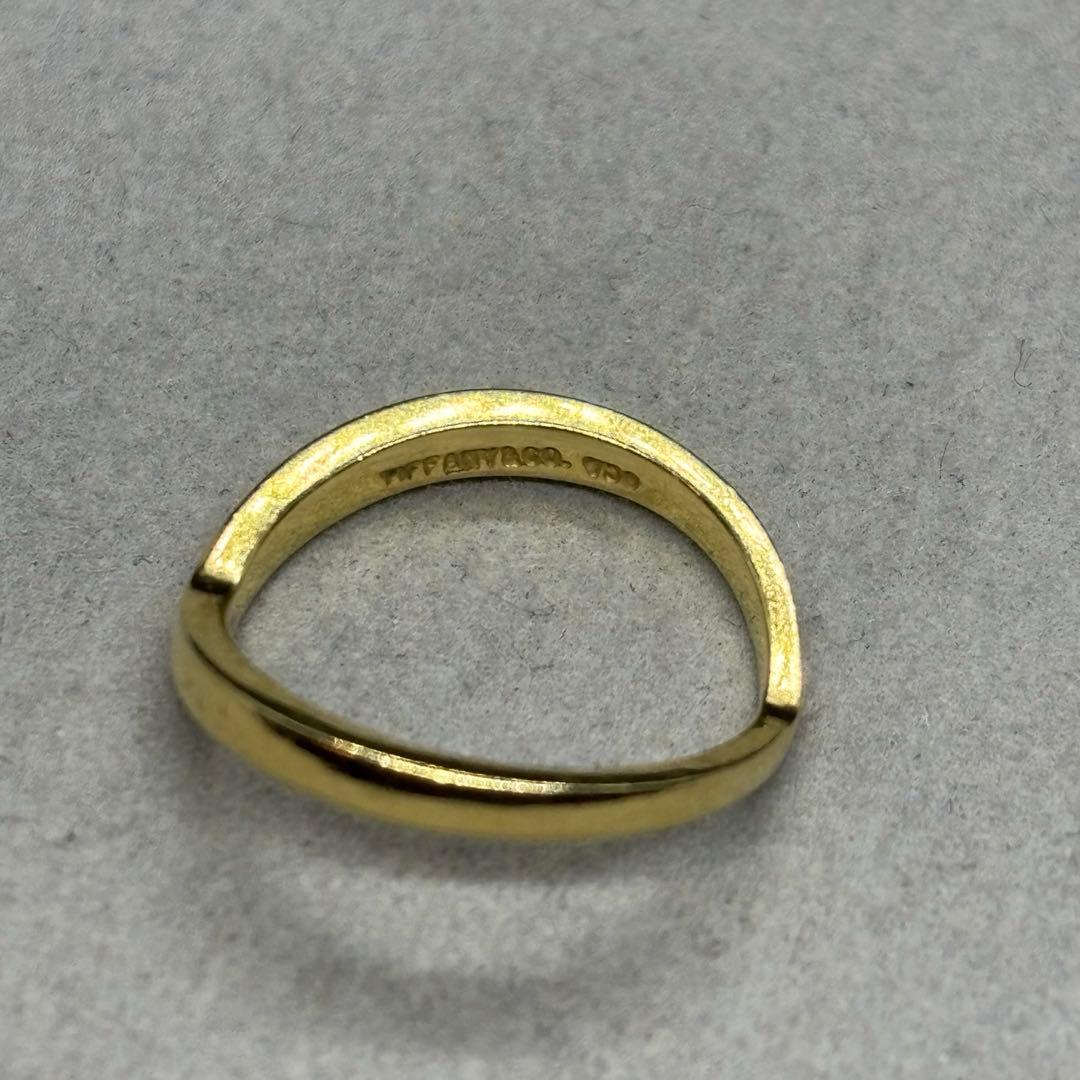 即決 Tiffany&Co. ティファニー Vバンドリング 指輪 750