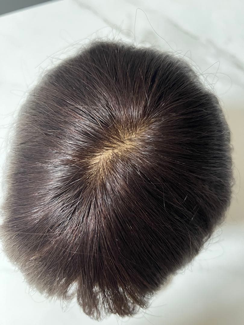 最終値下げ⟡.·100%人毛フルウィッグ 約50cm 前髪あり ダークブラウン