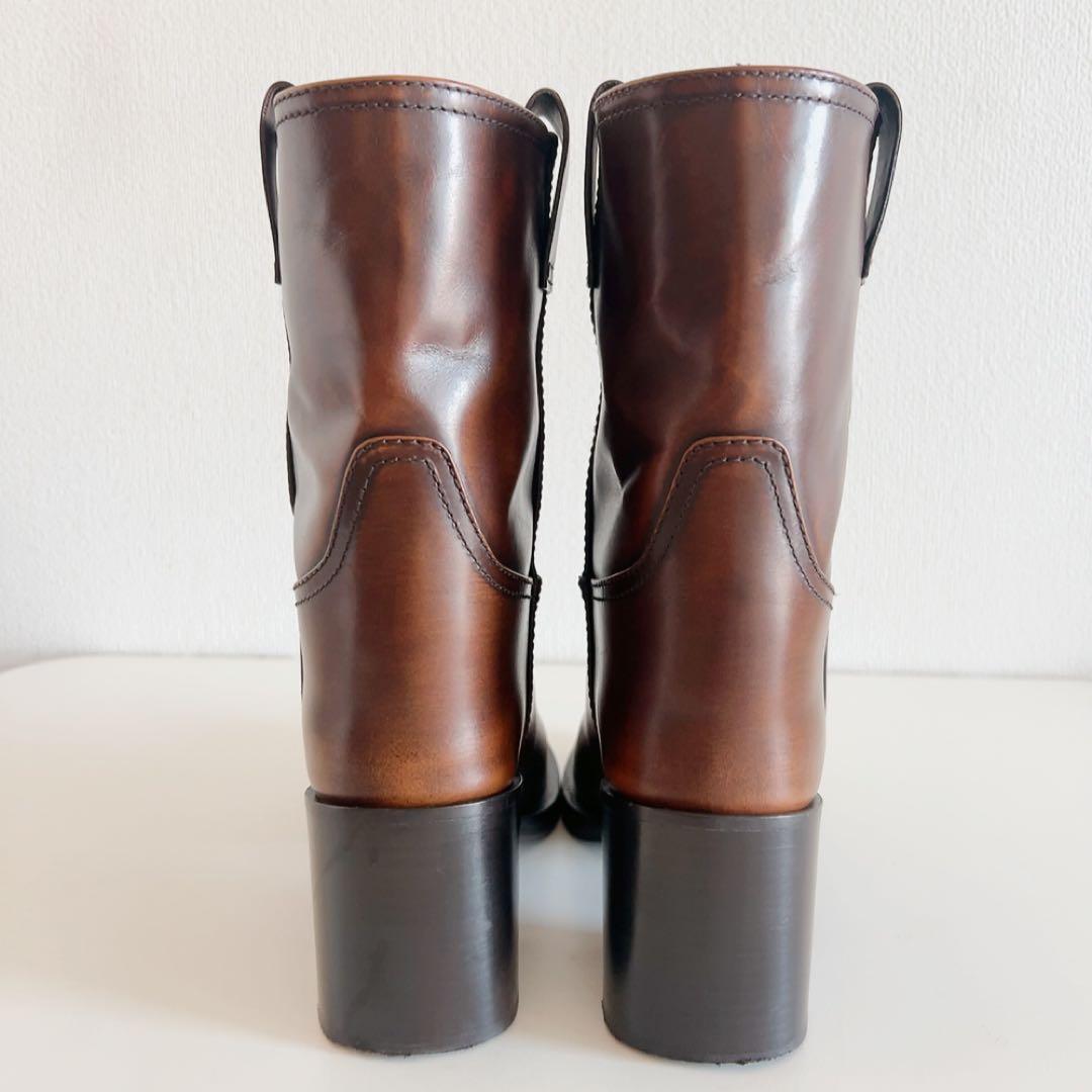 お値下げ【ミュウミュウ】 レザーショートブーツ 38