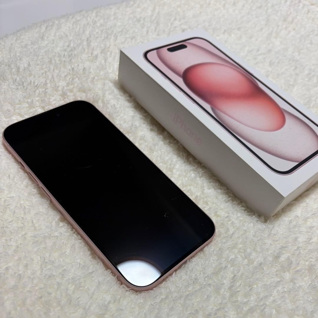 iPhone15 ピンク 128GB SIMフリー アップルストア購入 ケース付