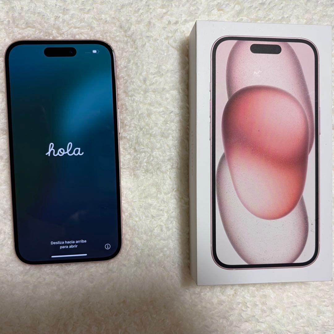 iPhone15 ピンク 128GB SIMフリー アップルストア購入 ケース付