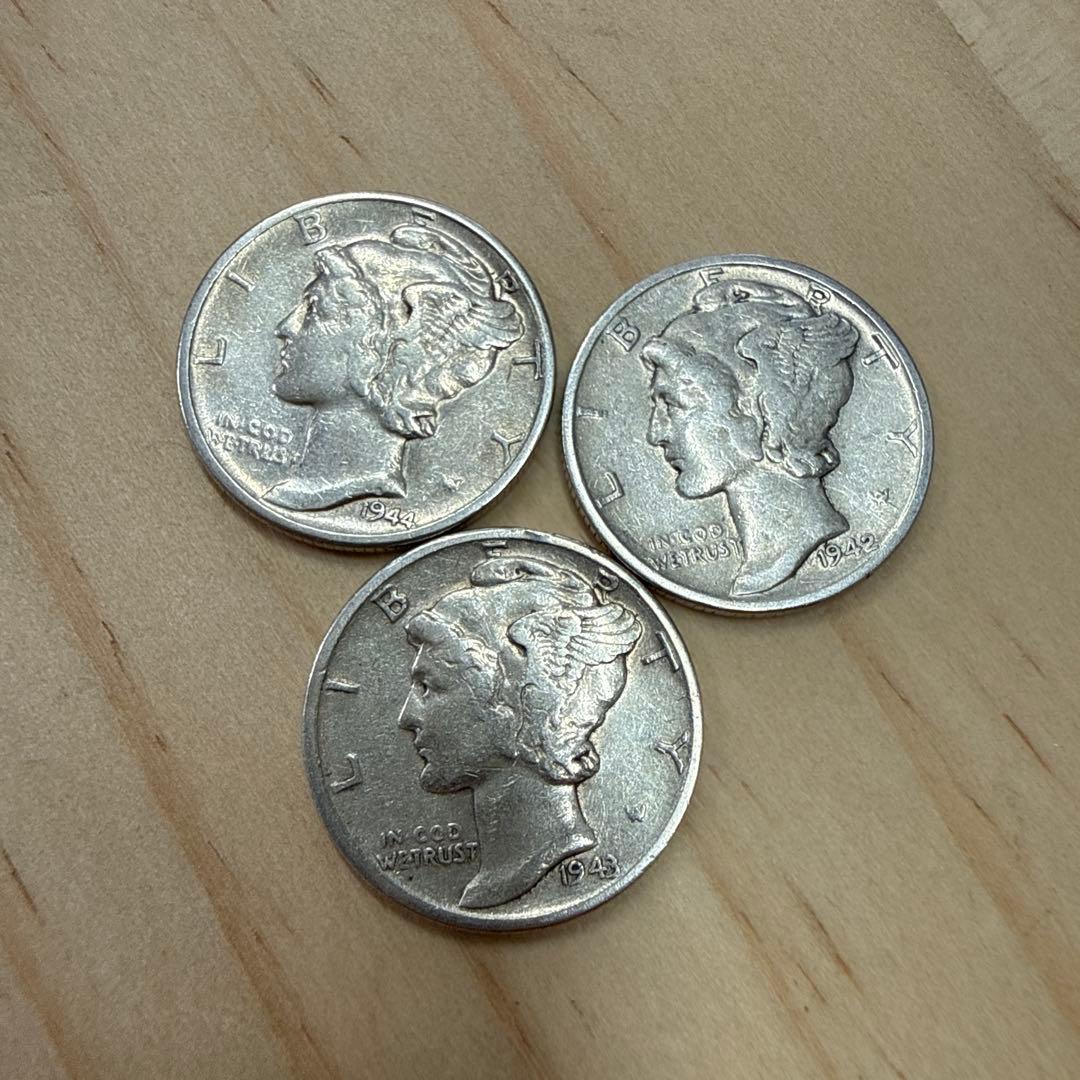 L*h様 アメリカ　マーキュリー・ダイム銀貨12枚セット