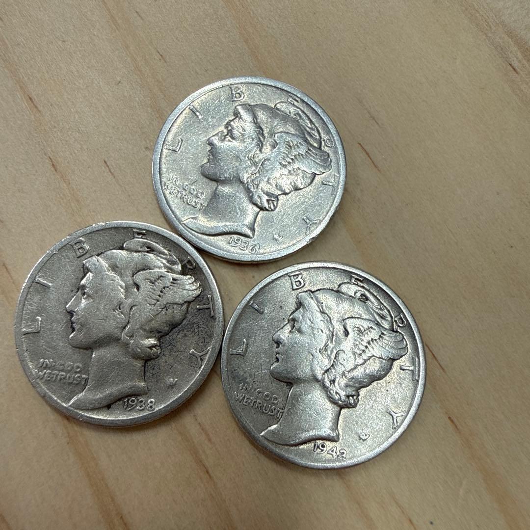 L*h様 アメリカ　マーキュリー・ダイム銀貨12枚セット