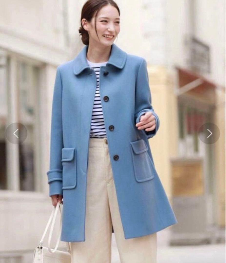 美品マッキントッシュフィロソフィー【38】メルトンステンカラーコート定価6.8万