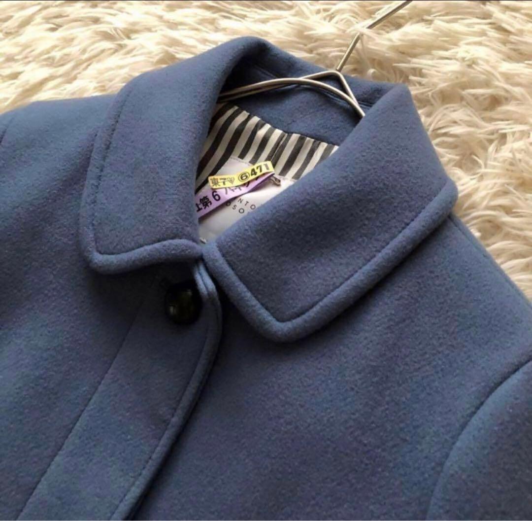 美品マッキントッシュフィロソフィー【38】メルトンステンカラーコート定価6.8万