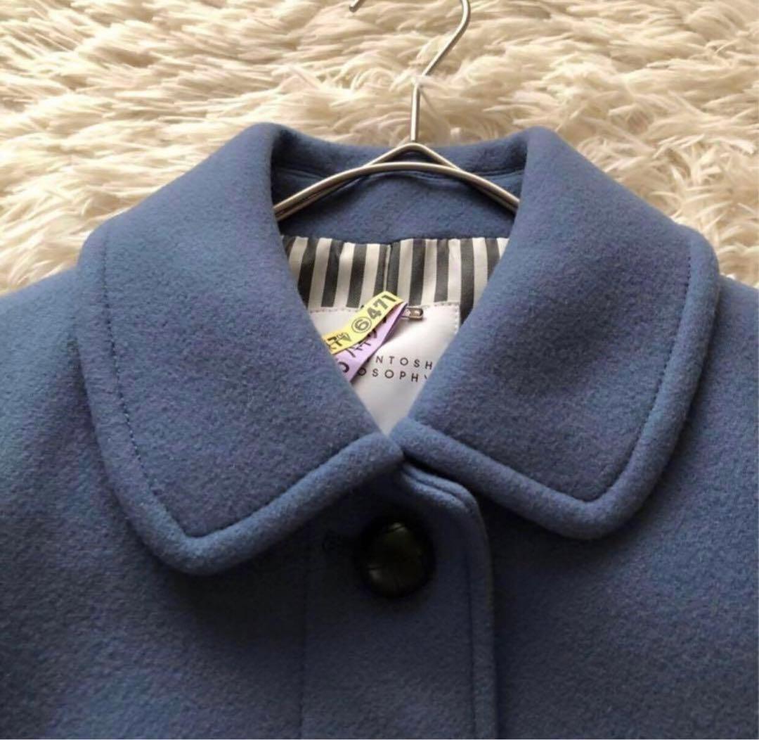 美品マッキントッシュフィロソフィー【38】メルトンステンカラーコート定価6.8万