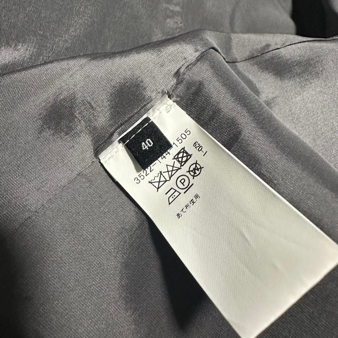 未使用級美品　ユナイテッドアローズ　レダ製生地　ノーカラーパンツスーツ　ネイビー