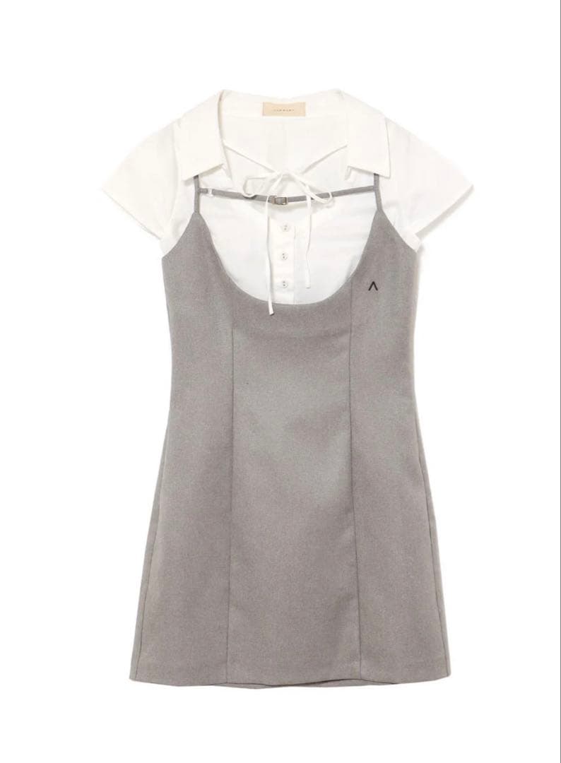 ワンピース andmary Betty layered dress gray