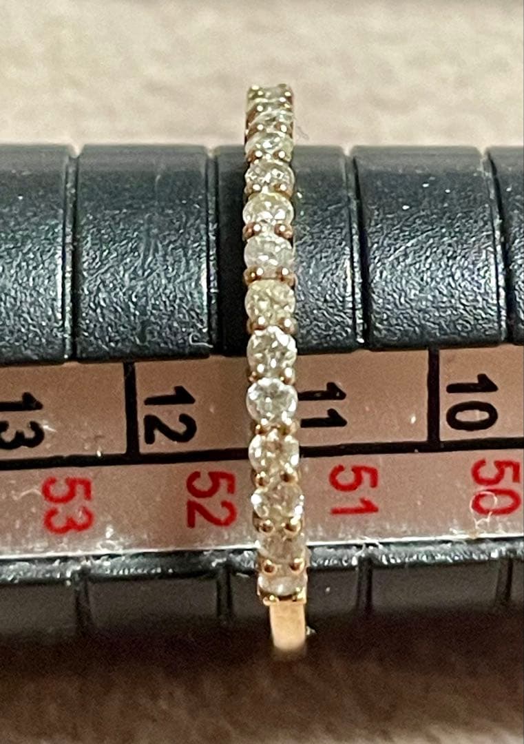 K10金 ダイヤモンド 0.20ct ハーフエタニティリング