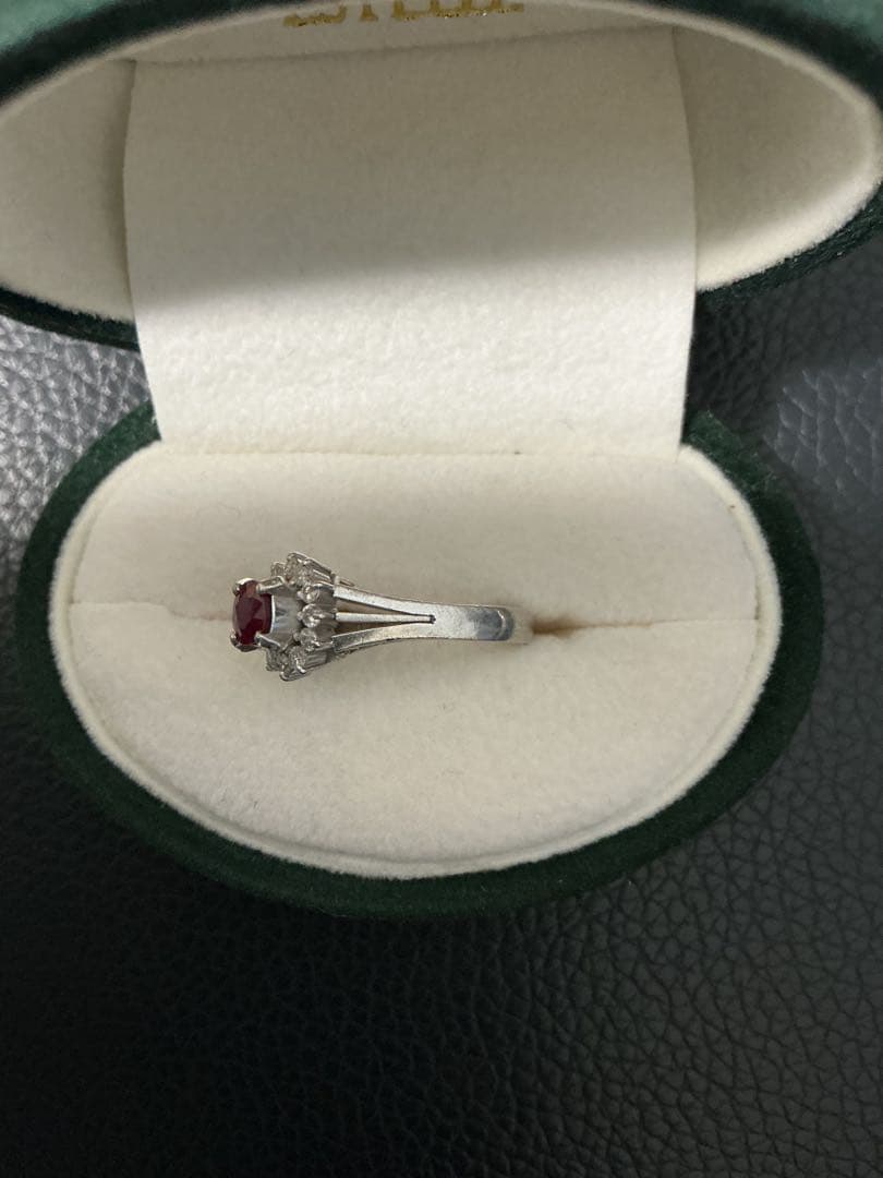 7*3様 刻印有り！本物保証！PT900 ルビー0.53ct ダイヤ0.24ct