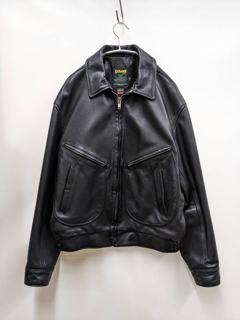 シュプリーム×ショット/レザーワークジャケット/牛革レザー/本革/USA製/美品