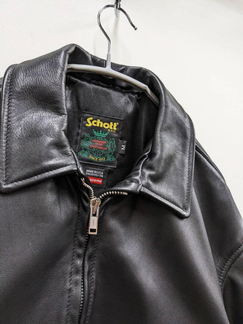 シュプリーム×ショット/レザーワークジャケット/牛革レザー/本革/USA製/美品