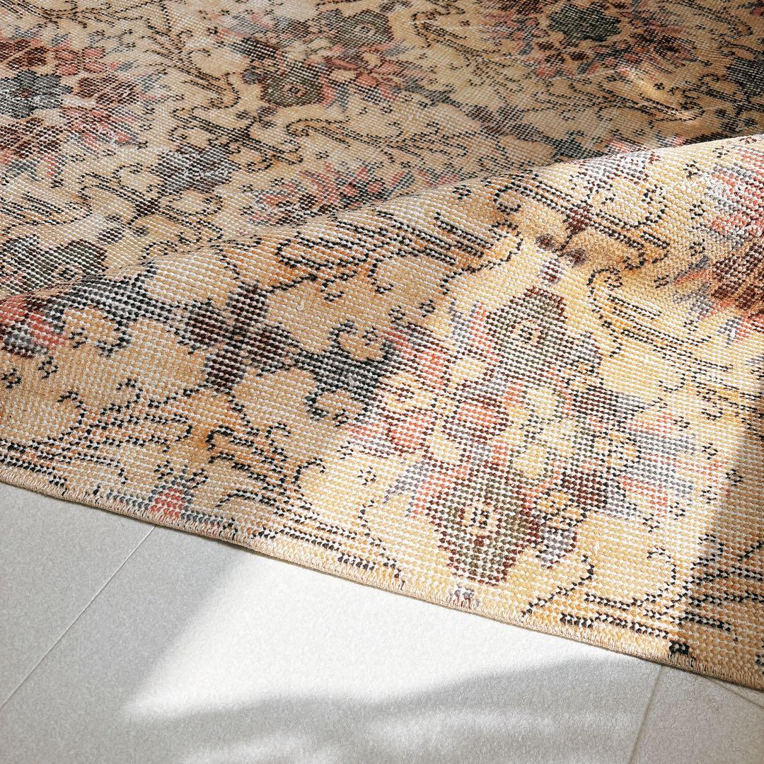 あかさたなトルコ　ヴィンテージラグ　ベージュ　クラシカル