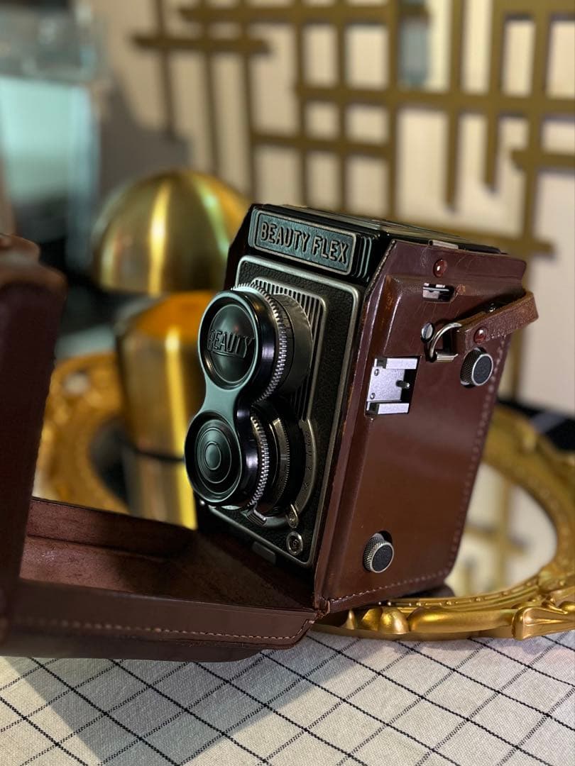 美品☆BEAUTYFLEX 二眼レフ★革ケース外箱付 レトロ装飾美
