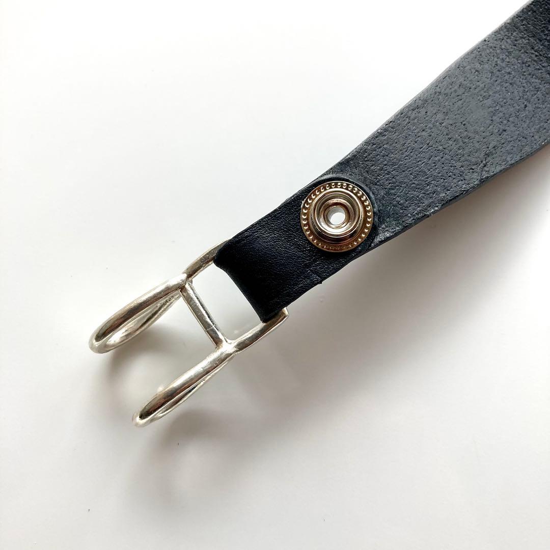 シルバー925 クロスボール レザーベルトループ BWL 新品 リンク部分メッキ