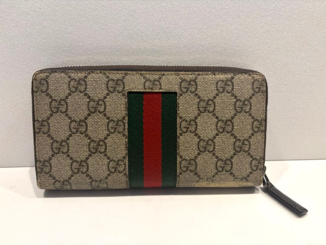 【GUCCI 】GGキャンバス 長財布（ラウンドファスナー）