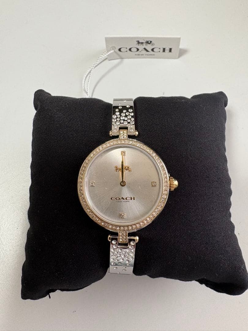 COACH アナログ時計 ストーン装飾付き