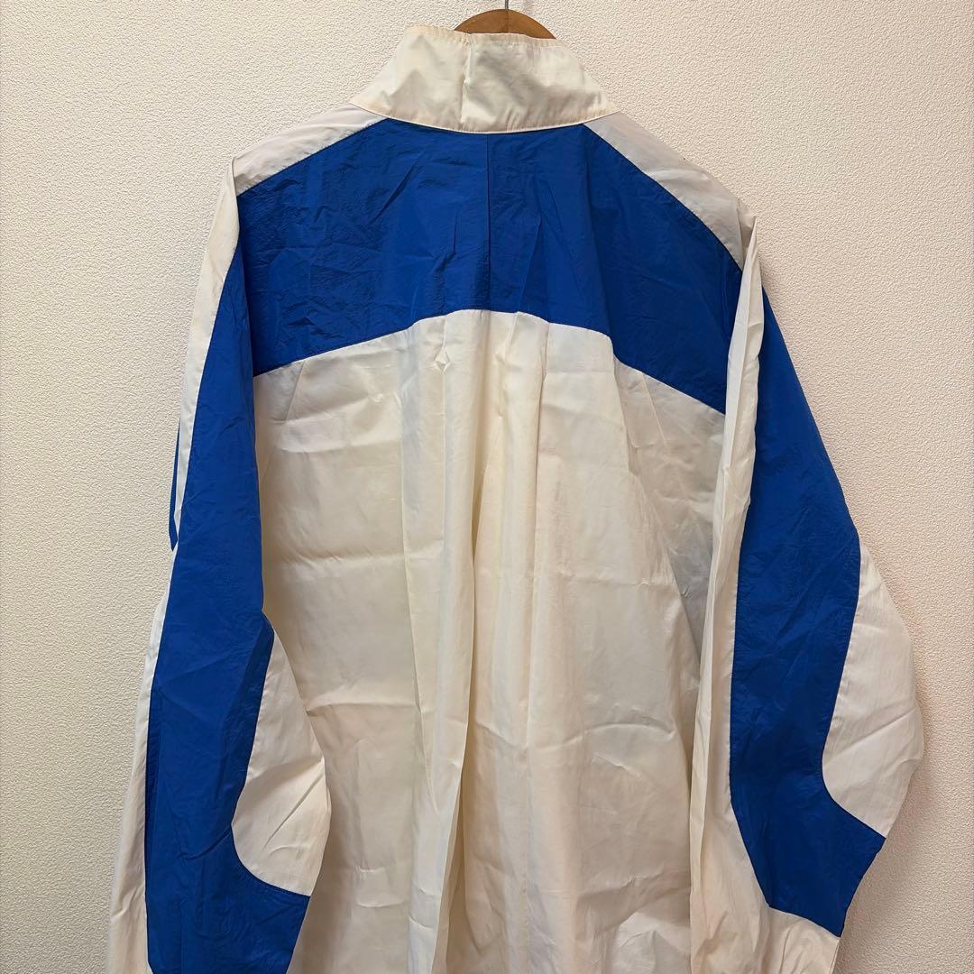 【希少XXL】ナイキ ナイロンジャケット 白 青 刺繍ロゴ90's 銀タグ