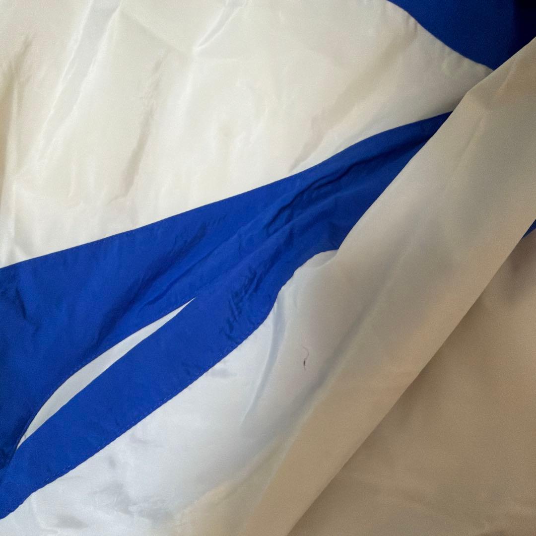 【希少XXL】ナイキ ナイロンジャケット 白 青 刺繍ロゴ90's 銀タグ