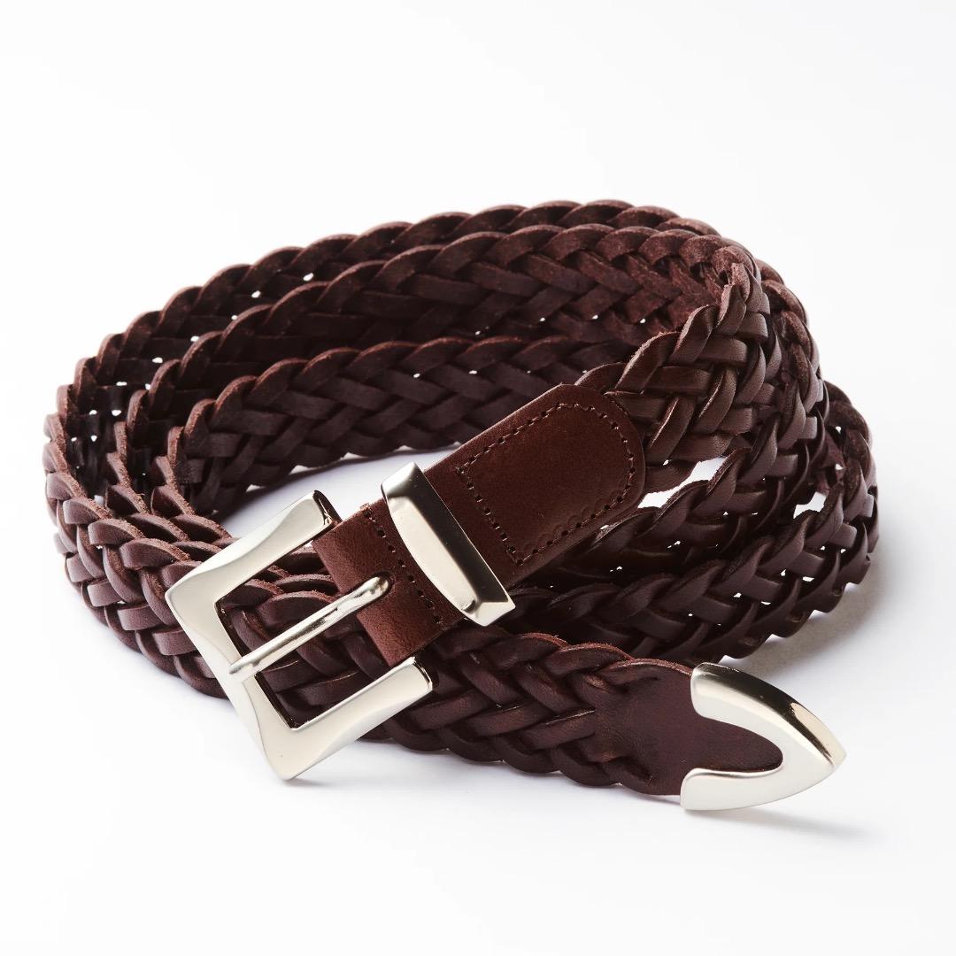 GENTLEMAN PROJECTS レザーメッシュベルト 125cm ブラウン