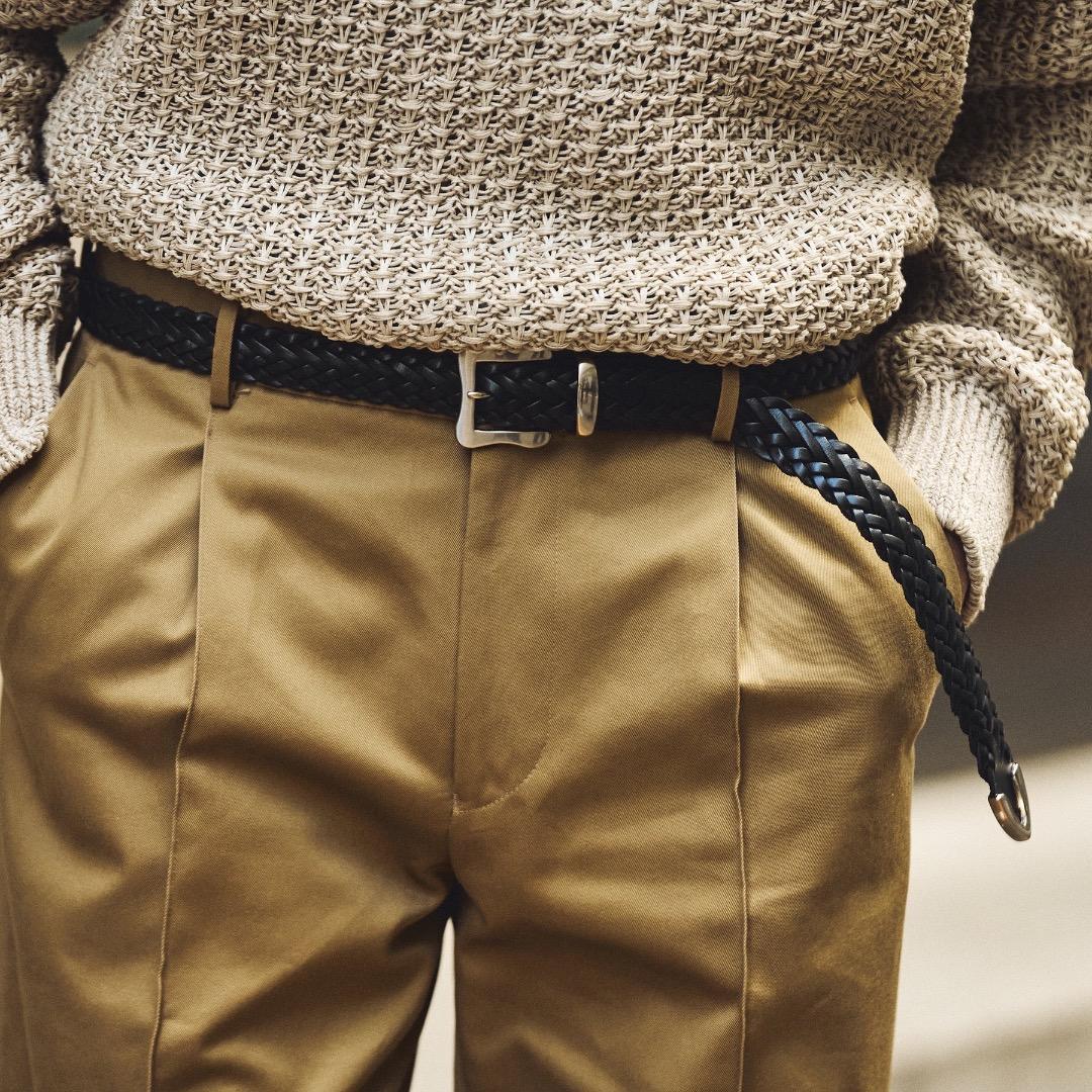 GENTLEMAN PROJECTS レザーメッシュベルト 125cm ブラウン