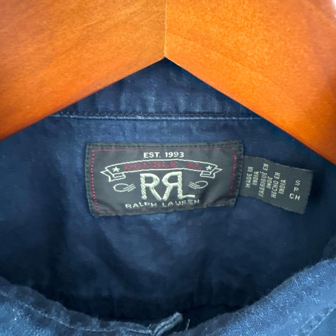 RRL インディゴ コットンリネン サティーン ワークシャツ Sサイズ