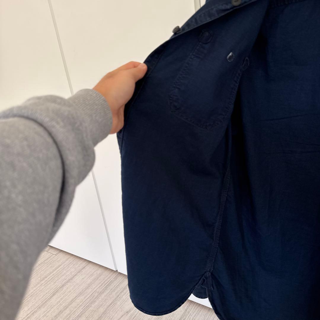 RRL インディゴ コットンリネン サティーン ワークシャツ Sサイズ