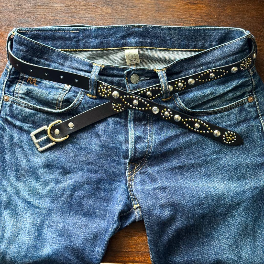 ハンドメイドナローベルトピースマークオール23mm125cm36inch