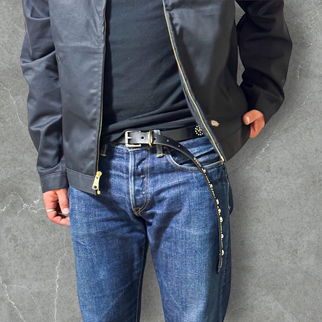 ハンドメイドナローベルトピースマークオール23mm125cm36inch