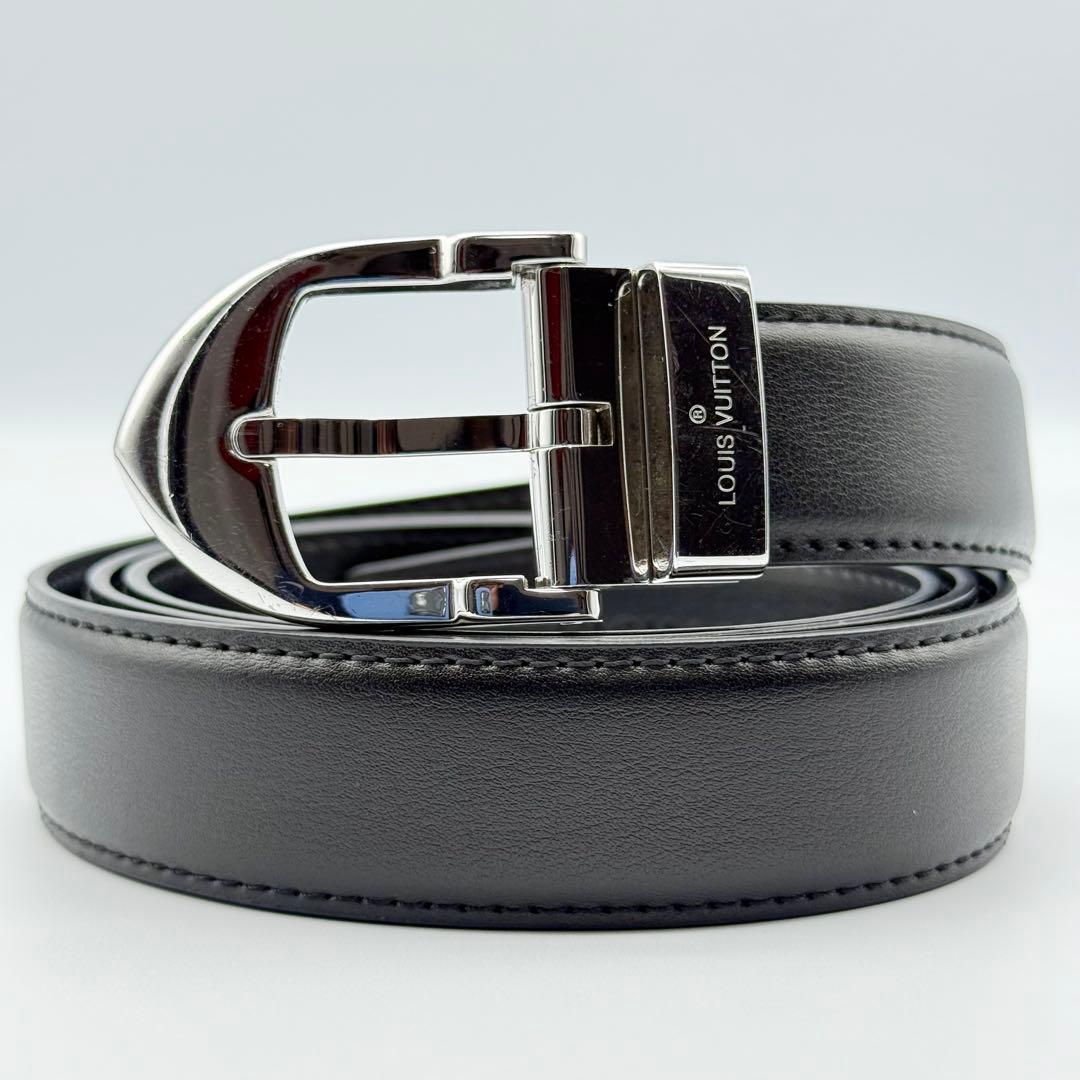 ✨良品✨ルイヴィトン タイガ サンチュール ベルト シルバー金具 ビジネス 本革