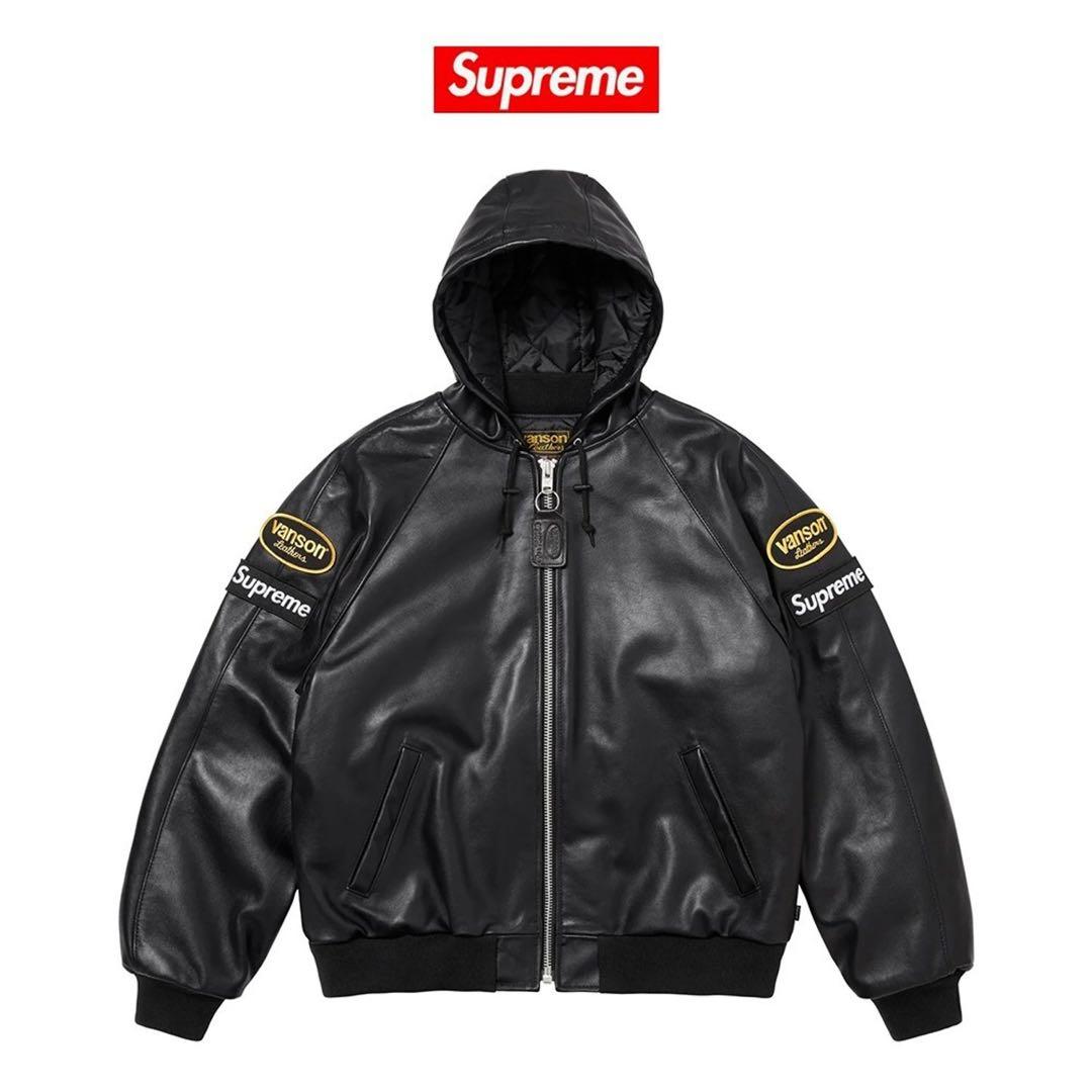 ジャケット・アウター supreme vanson hooded work leather jkt
