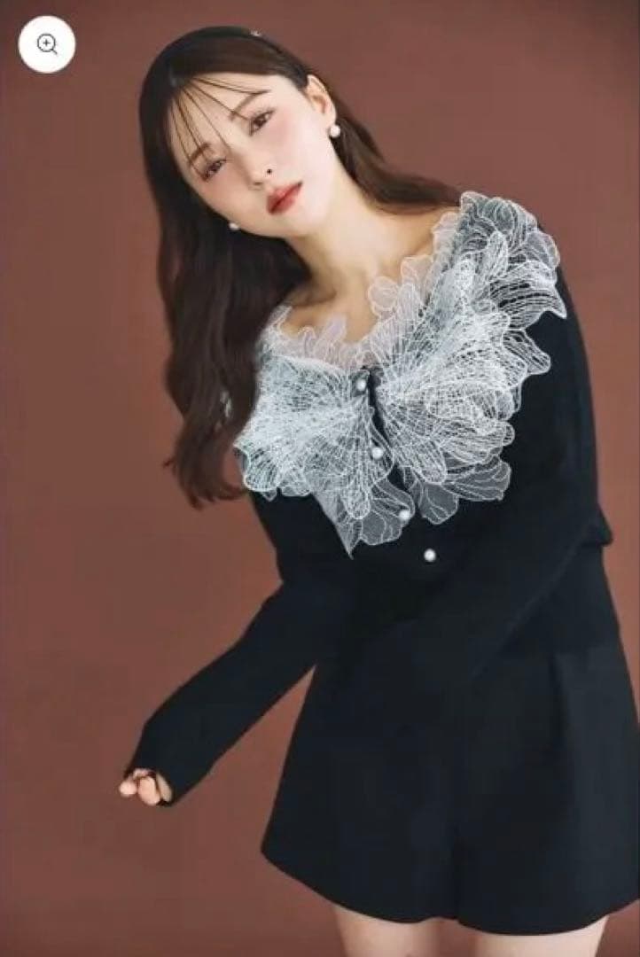 【poláura】レースフリルカーディガン【紙タグ付き】