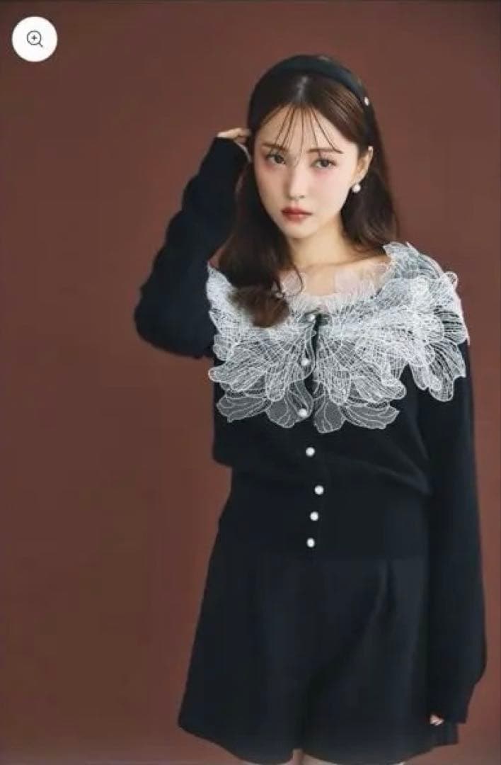 【poláura】レースフリルカーディガン【紙タグ付き】