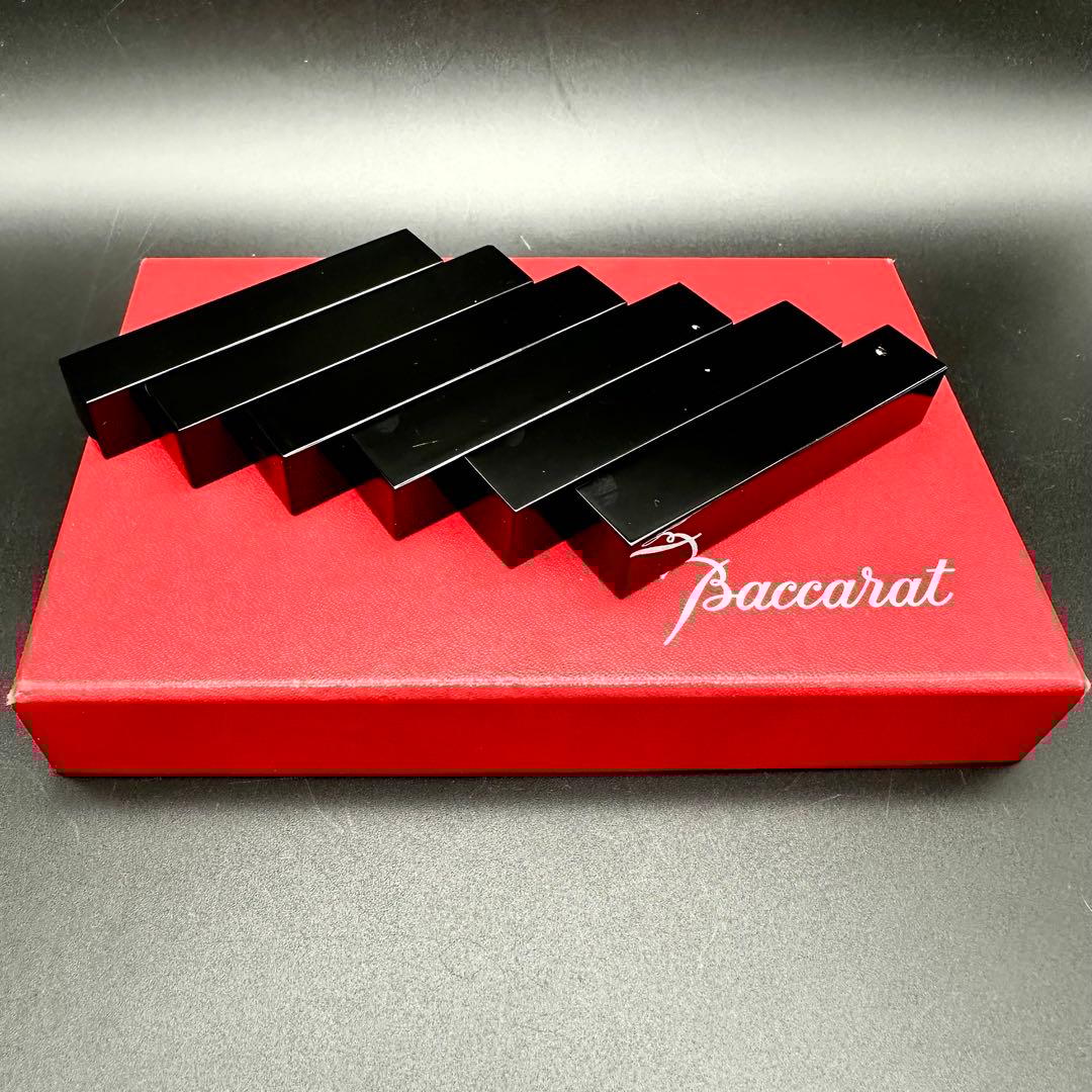 Baccarat 　バカラ　カトラリーレスト　ブラッククリスタル　箸置き　6本