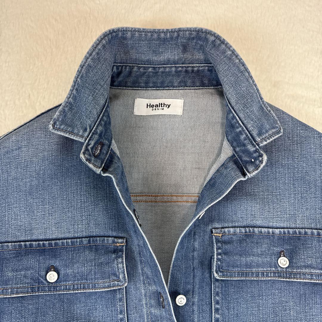ヘルシーデニム　Almond　ビッグデニムシャツ　オーバーサイズ　ブルー