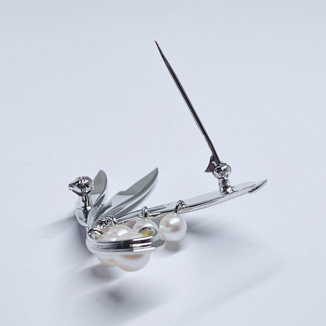 【未使用品】✨MIKIMOTO ミキモト パール　ブローチ　リーフ　羽