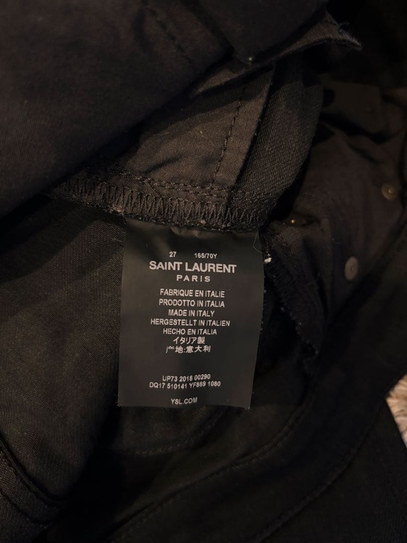 【エディスリマン】 SAINT LAURENT ブラックスキニーデニム