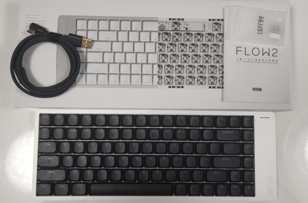 【特別限定カスタム】LOFREE FLOW2シルバー★84キー★超ロープロ仕様