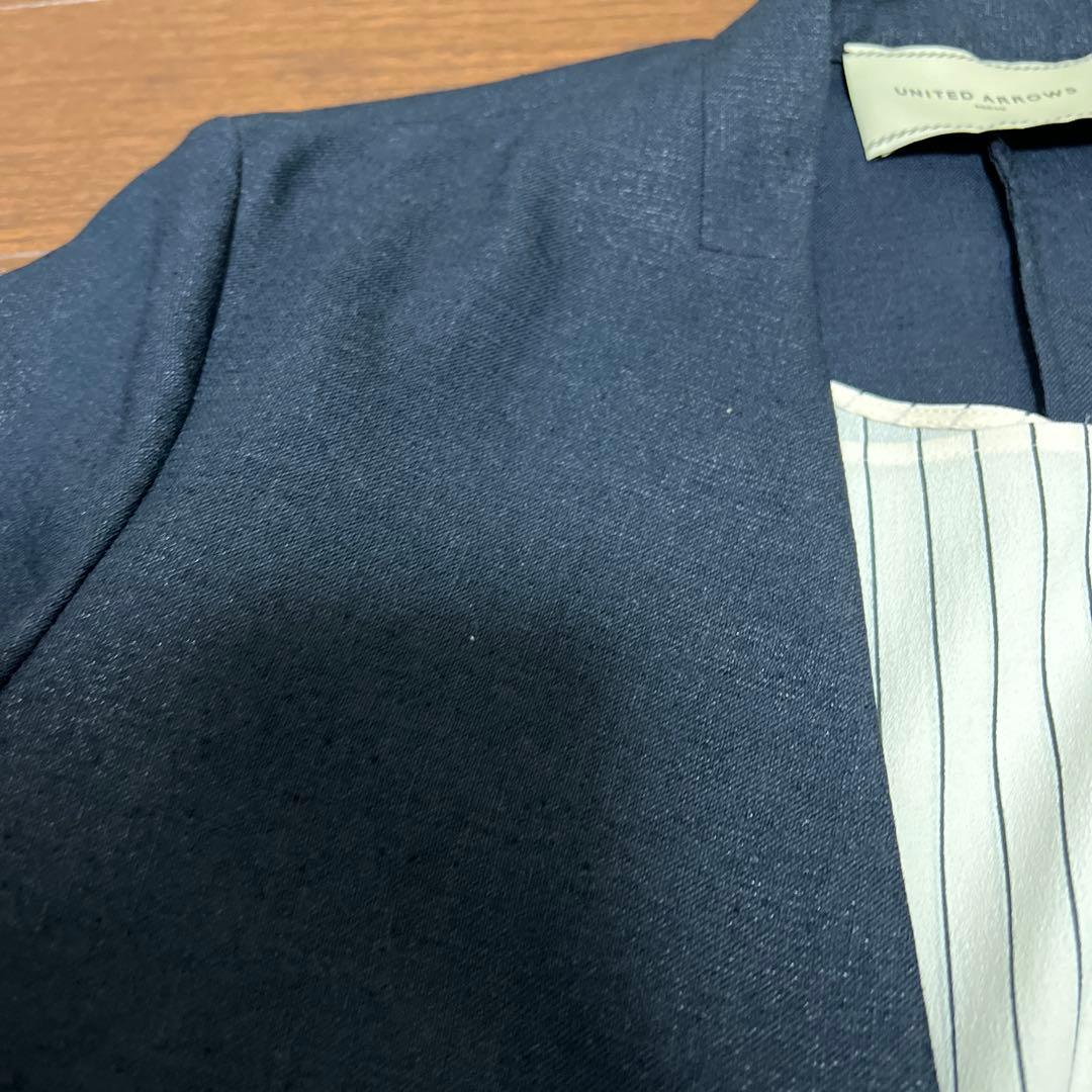 ユナイテッドアローズネイビーパンツスーツ ノーカラー