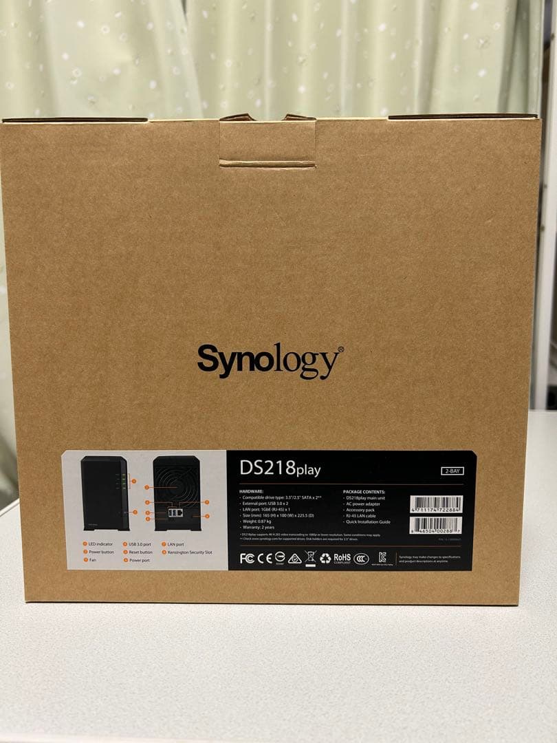 【美品】 Synology NAS DiskStation DS218play