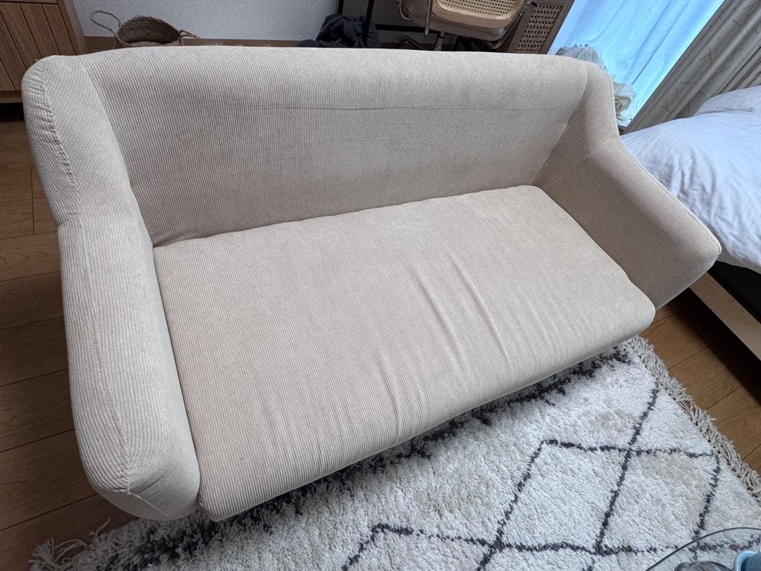 【美品】 LOWYA ロウヤ 2人掛けソファ　ベージュ