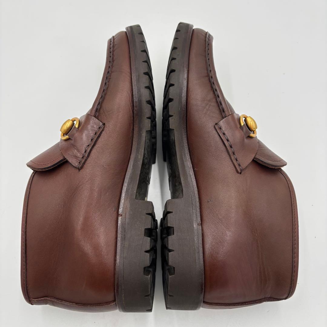 グッチ ビットローファー レザーチャッカーブーツ　アンクルブーツ 約24㎝