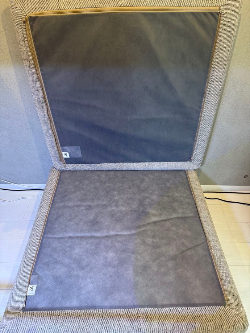 ①IKEA ソーデルハムン オットマン、ヴィーアルプ ベージュ/ブラウン