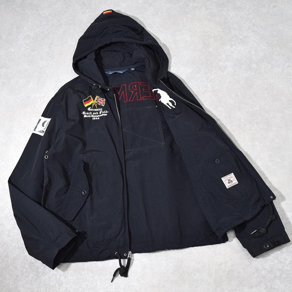 00s ラルフローレン GERMANY ビッグポニー デッキパーカー XL 黒